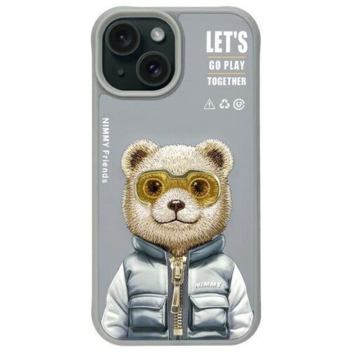 Nimmy Cool&Cute 2.0 Bear tok iPhone 15 - szürke