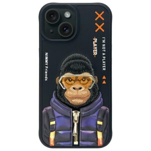 Nimmy Cool&Cute 2.0 Monkey tok iPhone 15 - fekete