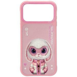 Nimmy Cool&Cute 2.0 nyúl tok iPhone 17 Pro Max készülékhez rózsaszínű