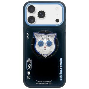 Nimmy Glasses Cool Cat MagSafe-kompatibilis tok iPhone 17 - fekete-kék