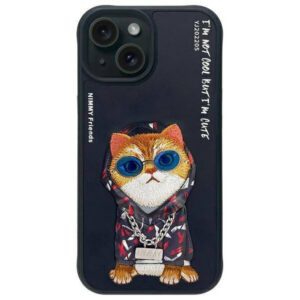 Nimmy Glasses Cool Cat tok iPhone 15 - fekete