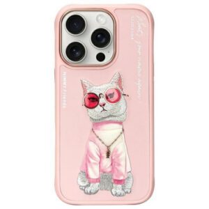 Nimmy Glasses Cool Cat tok iPhone 16 Pro - rózsaszín
