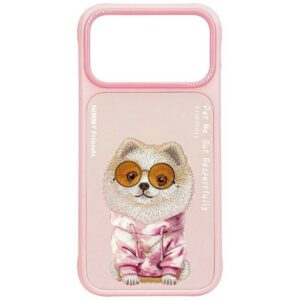 Nimmy szemüveg tok Cool Dog iPhone 17 Pro Max készülékhez rózsaszín