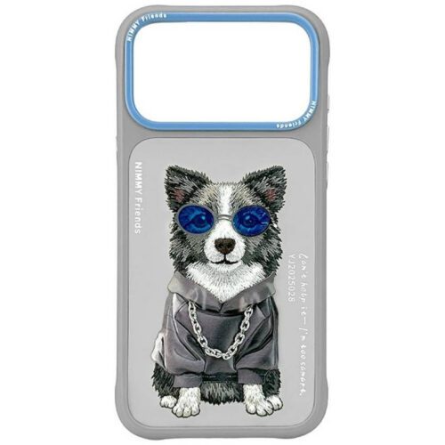 Nimmy szemüveg tok Cool Dog iPhone 17 Pro Max készülékhez szürke