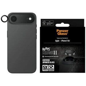 PANZERGLASS HOOPS CERAMIC II kameravédő üveg (9H + segédkeret) FEKETE Apple iPhone Air