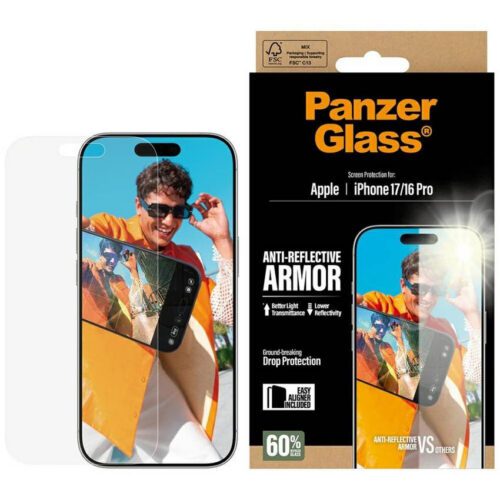 PanzerGlass Armor tükröződésmentes edzett üveg iPhone 17 / 16 Pro készülékhez