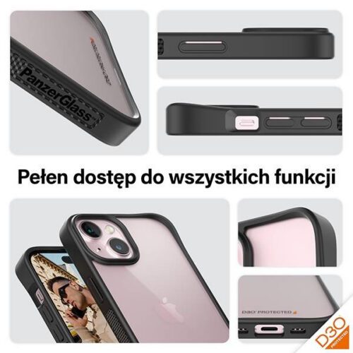 PanzerGlass ClearCase tok iPhone 15 - fekete - Image 2