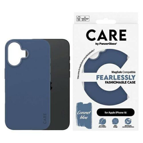 PanzerGlass Fashion MagSafe-kompatibilis tok iPhone 16 - kék