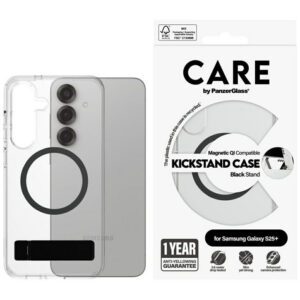 PanzerGlass Feature Black Kickstand & QI MagSafe-kompatibilis tok Samsung Galaxy S25 Plus - átlátszó