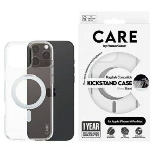 PanzerGlass Feature Kickstand MagSafe-kompatibilis tok iPhone 16 Pro Max - ezüst színű