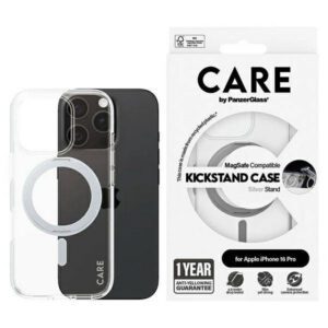 PanzerGlass Feature Kickstand MagSafe-kompatibilis tok iPhone 16 Pro - ezüst színű