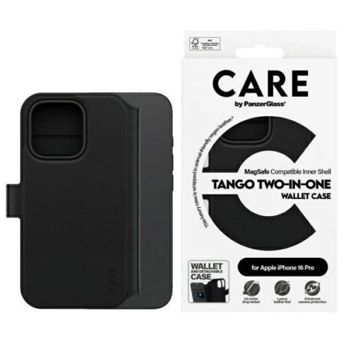 PanzerGlass Feature Tango MagSafe-kompatibilis könyvtok iPhone 16 Pro - fekete