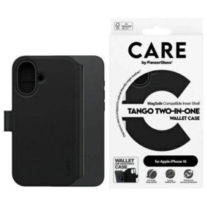 PanzerGlass Feature Tango MagSafe-kompatibilis könyvtok iPhone 16 - fekete