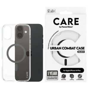 PanzerGlass Flagship MagSafe-kompatibilis tok iPhone 16 Plus - fekete-átlátszó