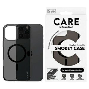 PanzerGlass Flagship MagSafe-kompatibilis tok iPhone 16 Pro Max - fekete átlátszó