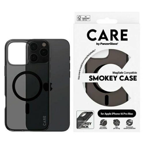 PanzerGlass Flagship MagSafe-kompatibilis tok iPhone 16 Pro Max - fekete átlátszó