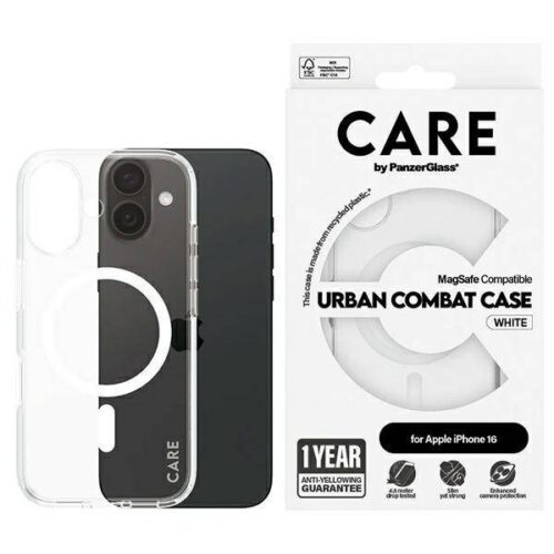 PanzerGlass Flagship MagSafe-kompatibilis tok iPhone 16 - fehér