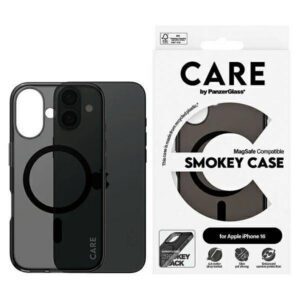 PanzerGlass Flagship MagSafe-kompatibilis tok iPhone 16 - fekete átlátszó
