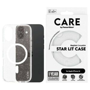 PanzerGlass Flagship Star Lit MagSafe-kompatibilis tok iPhone 16 - fehér
