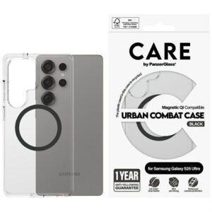 PanzerGlass Flagship Urban Combat Black QI MagSafe-kompatibilis tok Samsung Galaxy S25 Ultra - átlátszó