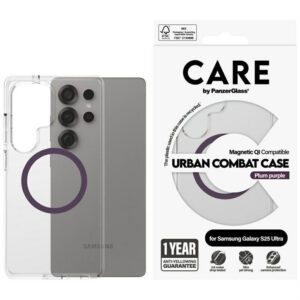 PanzerGlass Flagship Urban Combat Purple QI MagSafe-kompatibilis tok Samsung Galaxy S25 Ultra - átlátszó