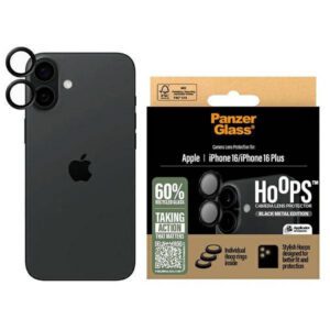 PanzerGlass Hoops kamera lencse védő edzett üveg fekete szegéllyel iPhone 16/16 Plus
