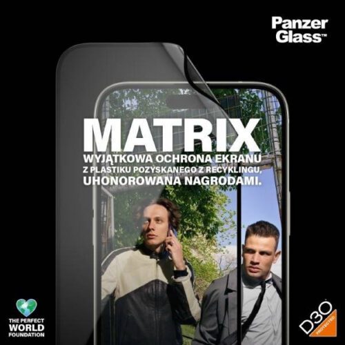 PanzerGlass Matrix D3O rPET hibrid üveg fekete szegéllyel felhelyezést segítő kerettel iPhone 15 Plus - Image 2