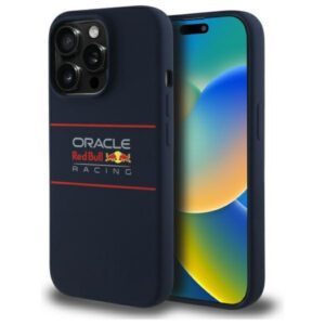 Red Bull RBHMP14L24SIHSRV Silicone Horizontal Logo MagSafe-kompatibilis tok iPhone 14 Pro - sötétkék