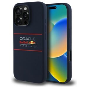 Red Bull RBHMP16L24SIHSRV Silicone Horizontal Logo MagSafe-kompatibilis tok iPhone 16 Pro - sötétkék