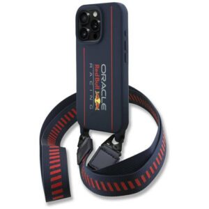 Red Bull RBHMP16L24SISOLRV iPhone 16 Pro 6.3" keménytok szilikon pánt és függőleges logó MagSafe navy