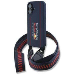 Red Bull RBHMP16S24SISOLRV iPhone 16 6.1" keménytok szilikon pánt és függőleges logó MagSafe navy