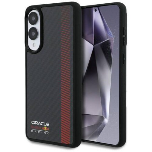 Red Bull RBHMS25E24CFGSMK Real Carbon Fiber Powerbar MagSafe-kompatibilis tok Samsung Galaxy S25 Edge - fekete