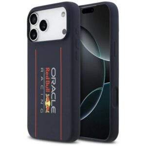 Red Bull szilikon túlméretezett függőleges logó MagSafe tok iPhone 17 Pro Max-hoz Navy Blue
