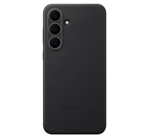 SAMSUNG műanyag telefonvédő (ECO vegán bőr hátlap) FEKETE Samsung Galaxy S25 FE (SM-S731)