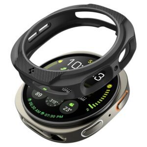 SPIGEN LIQUID AIR szilikon óra keret (ütésállóság) FEKETE Samsung Galaxy Watch 8 eSIM 44mm (SM-L335)