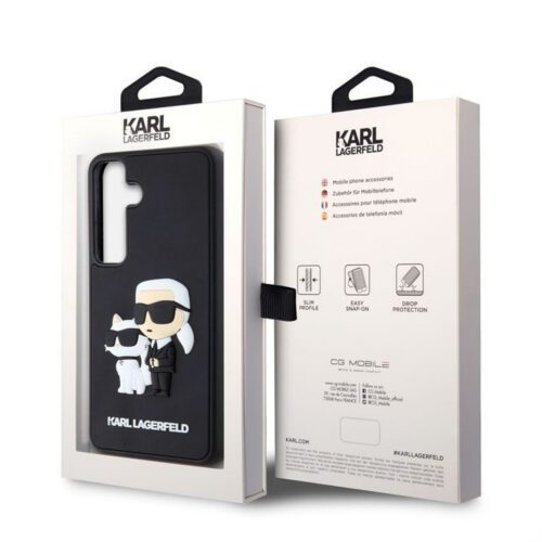 Samsung S24 KARL LAGERFELD KLHCS24S3DRKCNK 3D Hátlap - Fekete - Image 2