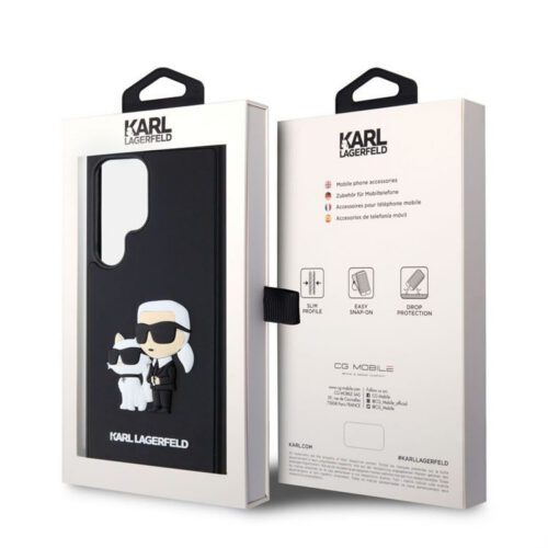 Samsung S24 Ultra KARL LAGERFELD KLHCS24L3DRKCNK 3D Hátlap - Fekete - Image 2