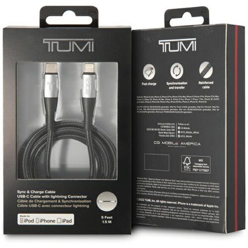 TUMI TUCCSMFI USB-C - Lightning kábel 1.5m gyors töltés fekete - Image 2
