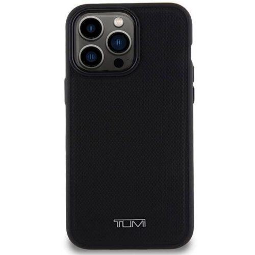Tumi TUHMP15XRBAK Leather Ballistic Pattern MagSafe-kompatibilis tok iPhone 15 Pro Max - fekete - Image 2