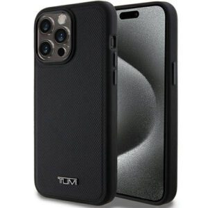 Tumi TUHMP15XRBAK Leather Ballistic Pattern MagSafe-kompatibilis tok iPhone 15 Pro Max - fekete