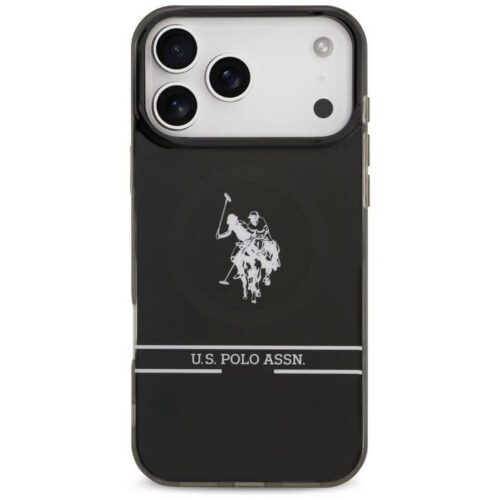 US Polo DH és alsó csíkos logó MagSafe tok iPhone 17 Pro Max fekete - Image 2
