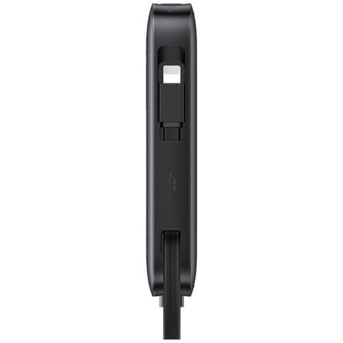 USAMS CD228 XR Series powerbank beépített Type-C és Lightning kábellel 10000mAh 20W - fekete - Image 2