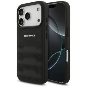 tok AMG bőr dombornyomott vonalak logó iPhone 17 Pro fekete