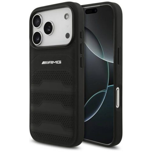 tok AMG bőr dombornyomott vonalak logó iPhone 17 Pro fekete