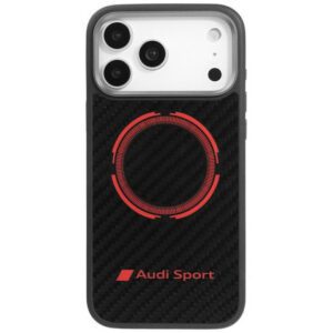 tok Audi RSQ Carbon Fiber Sport Red Circle MagSafe iPhone 17 Pro Max-hoz fekete