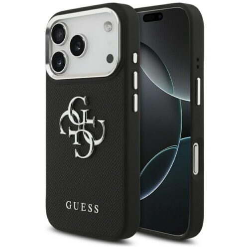 tok Guess szemcsés Big 4G klasszikus logó iPhone 17 Pro fekete