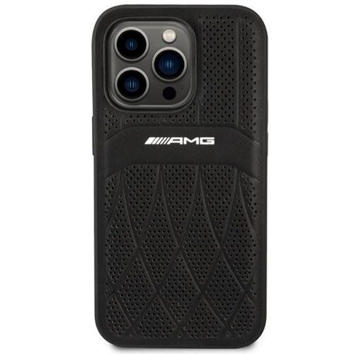 AMG AMHMP14LOSDBK iPhone 14 Pro 6.1" fekete bőr keménytok ívelt vonalvezetésű MagSafe bőrből - Image 2