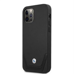 Apple iPhone 12 Pro Max BMW BMHCP12LRCDPK Bőr Hátlap - Fekete