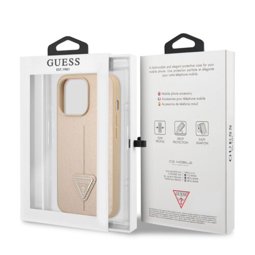 Apple iPhone 13 Pro GUESS GUHCP13LPSATLE Hátlap - Bézs - Image 2