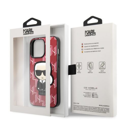 Apple iPhone 13 Pro KARL LAGERFELD KLHCP13LPMNIKPI Hátlap - Piros - Image 2